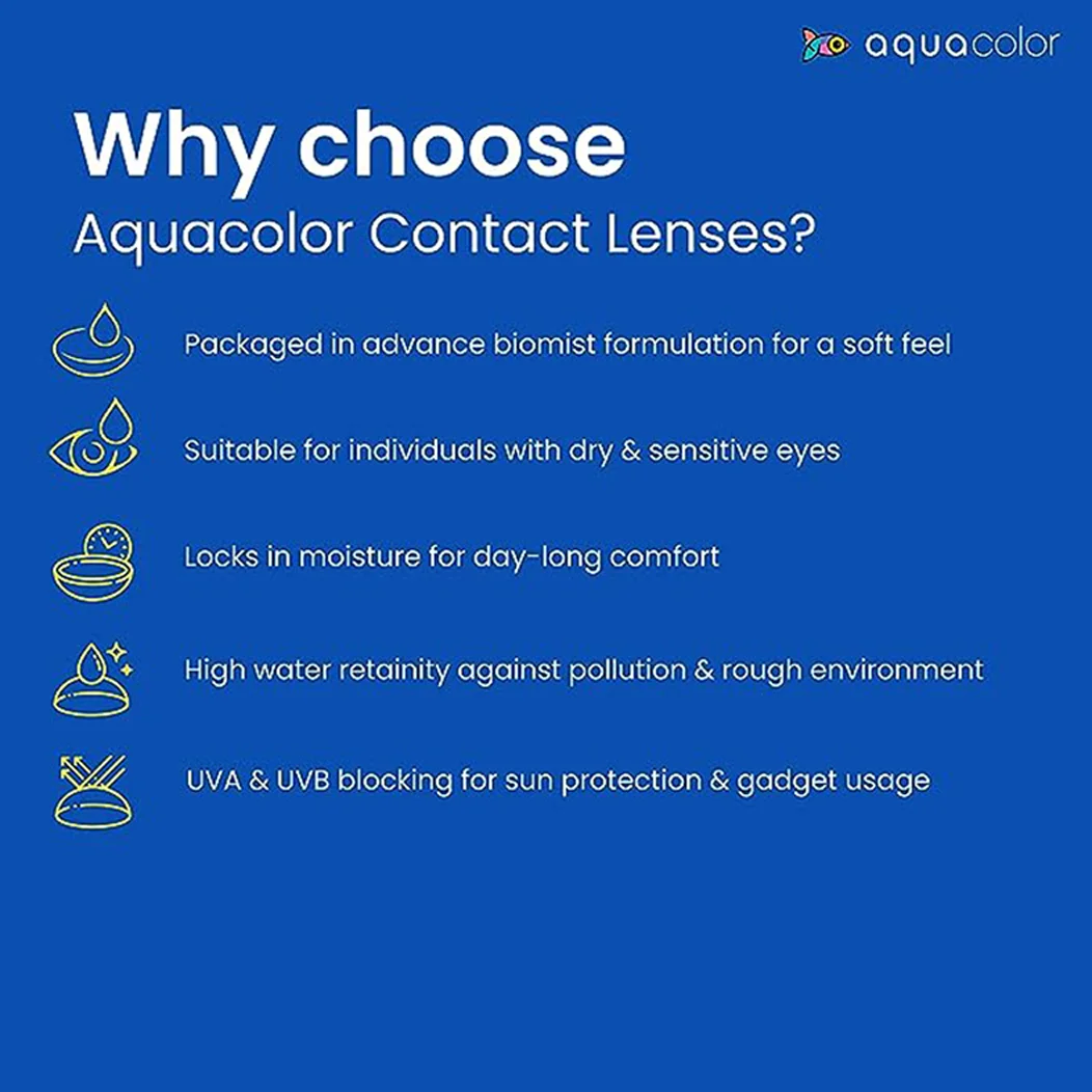 Aqua Color Contact Lenses Misty Gray - Dailies Zero Power - 10Lens/ Box | Single Use - Image 3