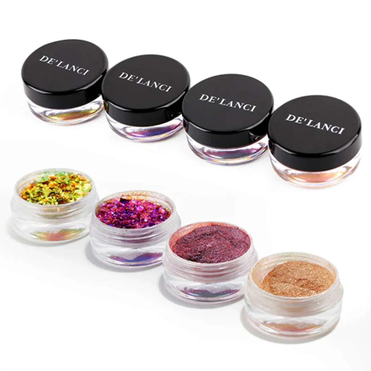 Delanci Chameleon Eyeshadow Flakes Powder Liquid Set - Image 2