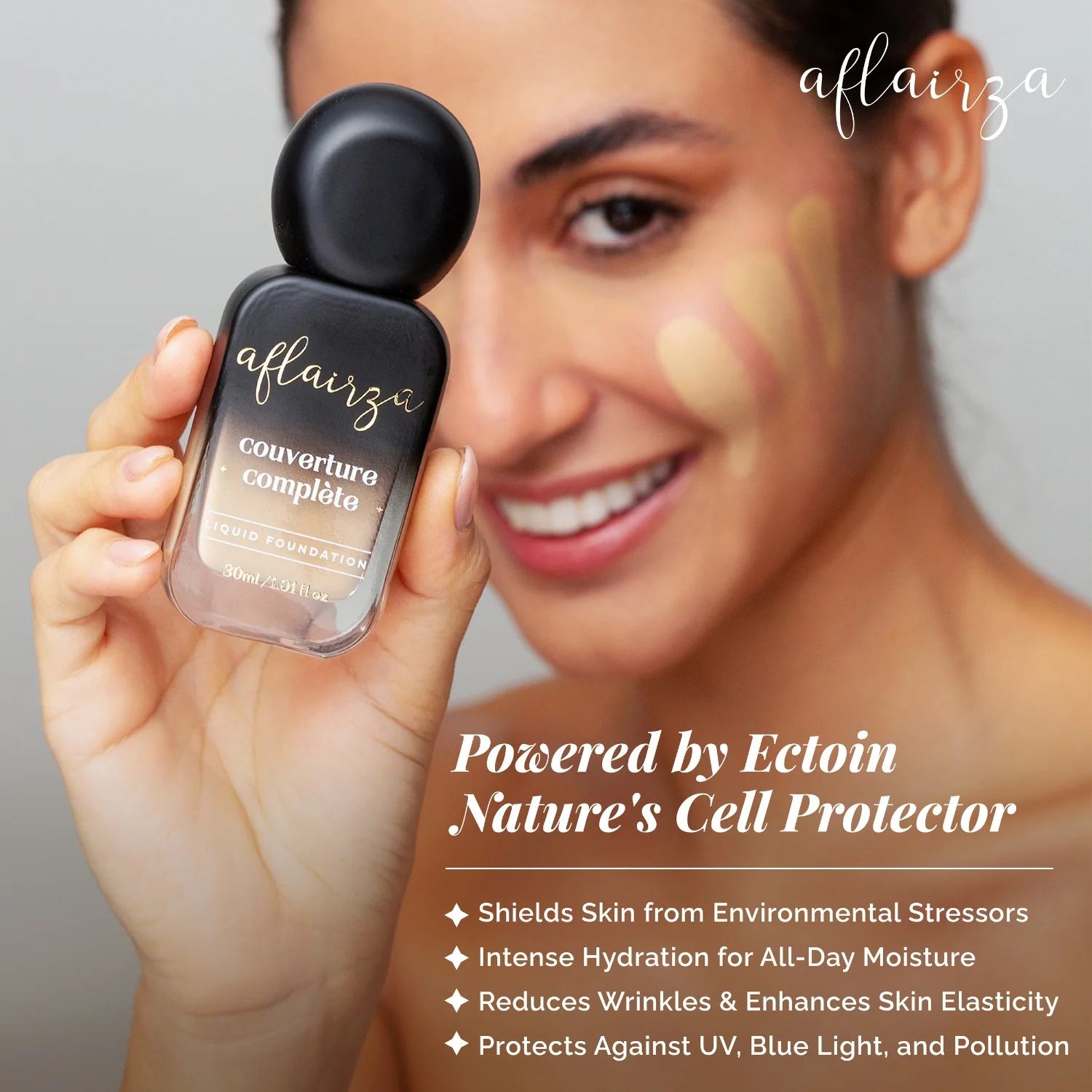 Coverture Complete Liquid Foundation | Full Coverage, Long-Lasting, Lightweight & Water-Resistant | Infused with Ectoin for Hydration & Skin Protection | 7 Shades for All Skin Tones | Buildable & Comfortable Wear ( 03 light medium ) - Image 2