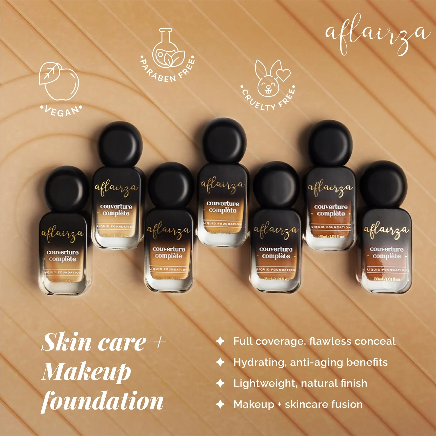 Coverture Complete Liquid Foundation | Full Coverage, Long-Lasting, Lightweight & Water-Resistant | Infused with Ectoin for Hydration & Skin Protection | 7 Shades for All Skin Tones | Buildable & Comfortable Wear ( 01 fair light ) - Image 3