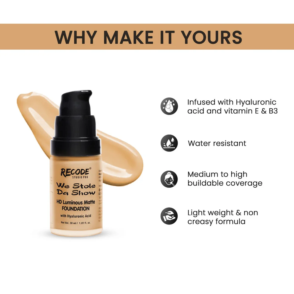 05 HD Luminous Matte Foundation 30 ML 05 Aryavarta - Image 4