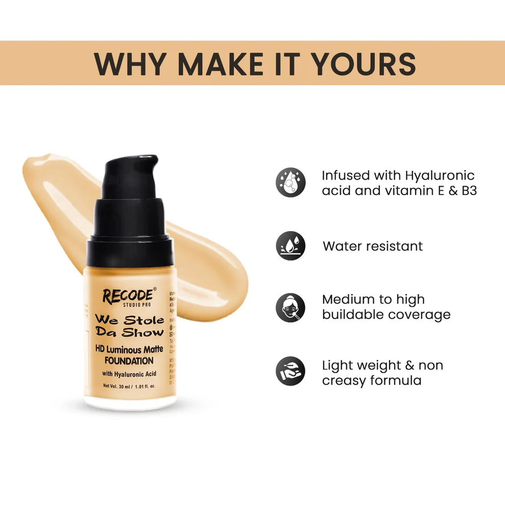 03 HD Luminous Matte Foundation 30 ML 03 Sindhu - Image 4
