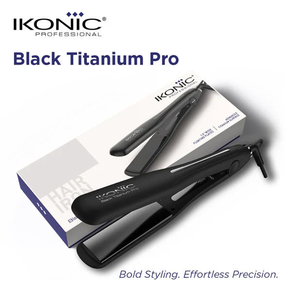 Ikonic Professional Black Titanium Pro Hair Straightener - Image 2