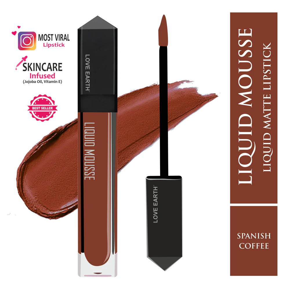 Love Earth Liquid Mousse Lipstick 6Ml Color: Spanish Coffee