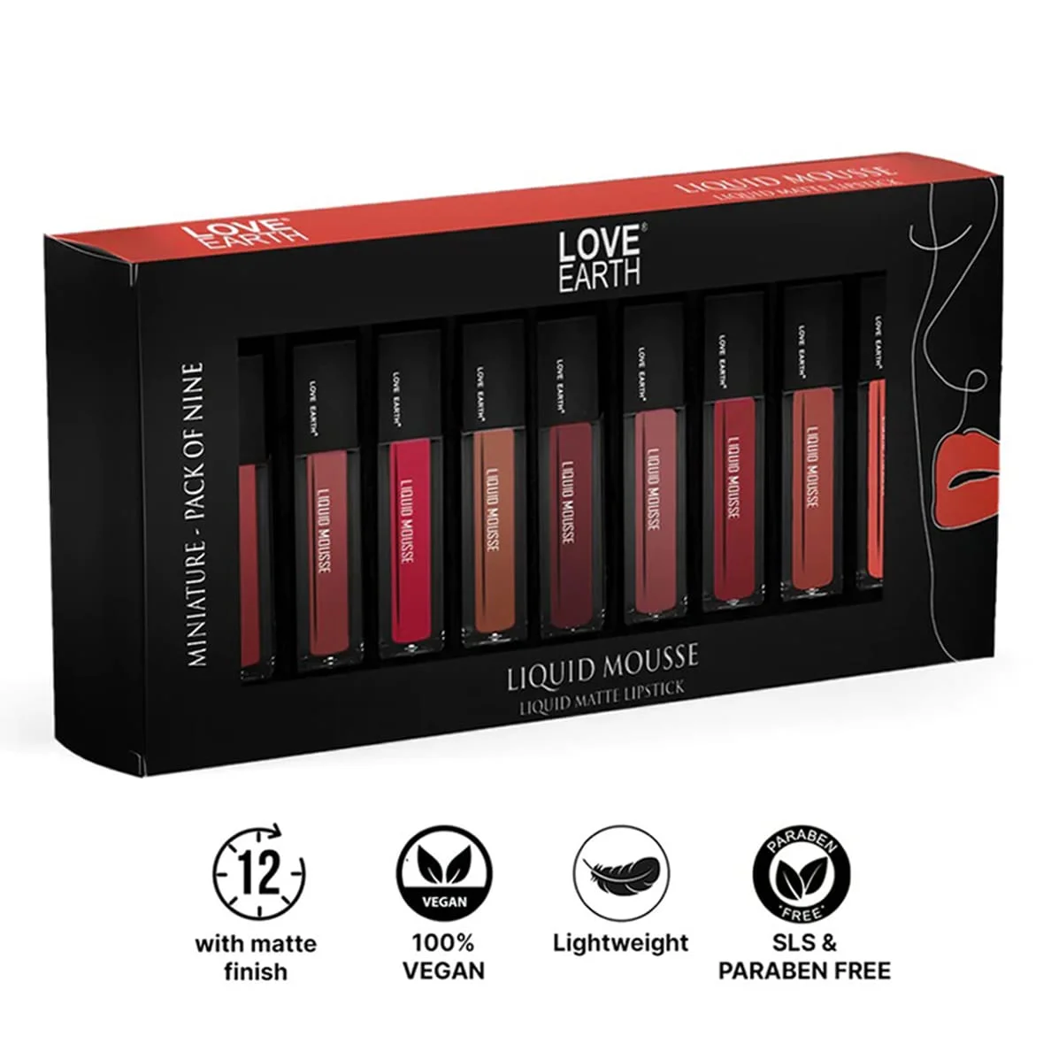 Love Earth Liquid Mousse Liquid Matte Lipstick Set 2*9Ml SADE 2.0
