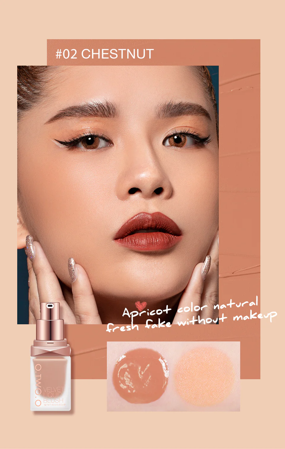 O.TWO.O NEW ARRIVAL 4 COLORS LIQUID BLUSHER SADE NO.02 - Image 5