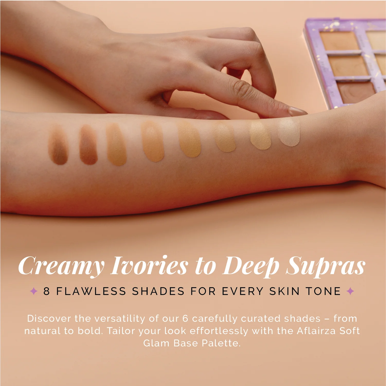 Soft Glam Base Palette | Everyday to Glam Makeup Looks | Blendable, Long-Lasting Formula with Vitamin E & Jojoba Oil | High-Pigment Shades | Compact & Travel-Friendly - Image 2