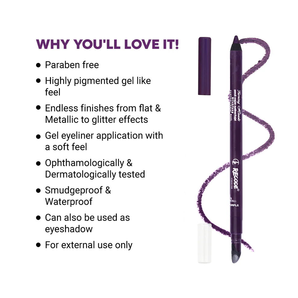 Recode Turning Heads Jamunia Purple Crayon Gel Eyeliner Cum Kajal Pencil 1.20 G - Image 2