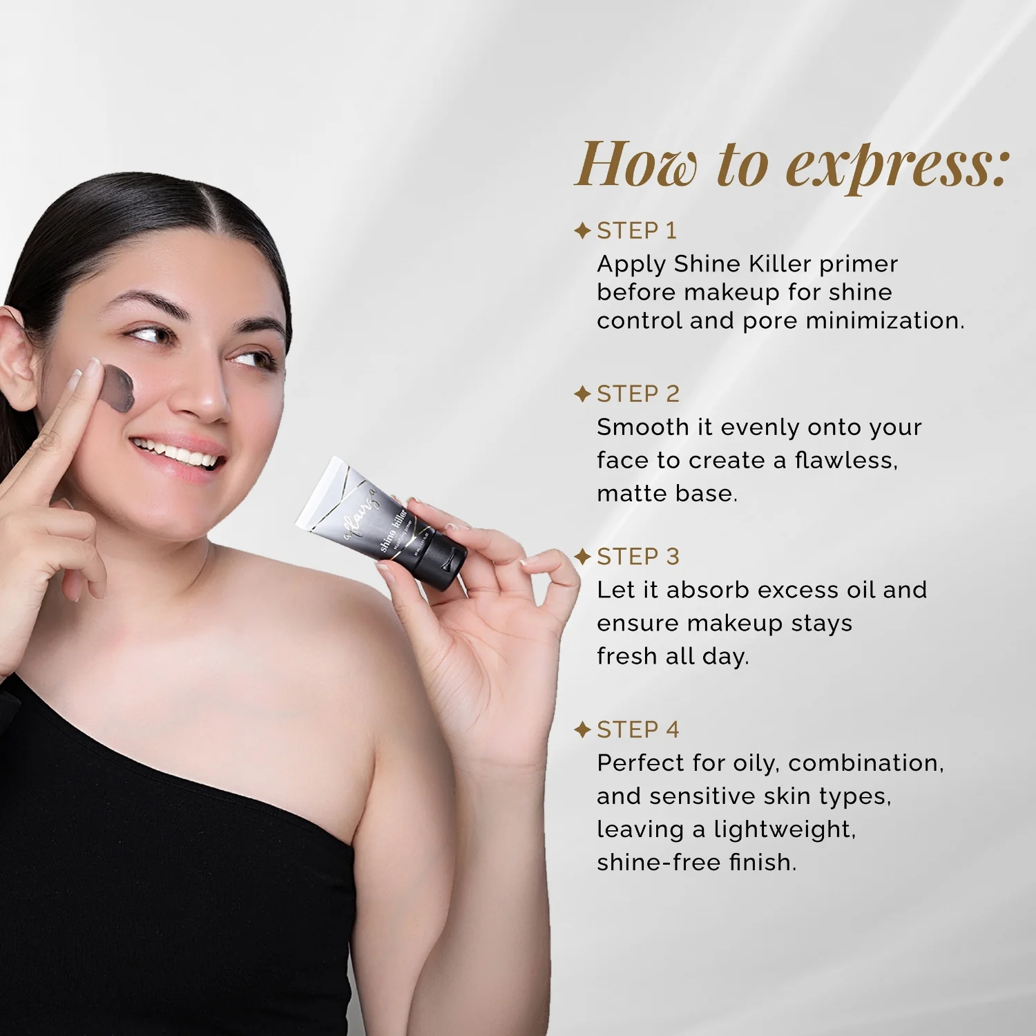 Shine Killer Mattifying Primer | Oil-Free, Pore-Minimizing & Shine-Control Formula | Lightweight & Long-Lasting | Perfect Makeup Base for Oily & Combination Skin 30ml - Image 5