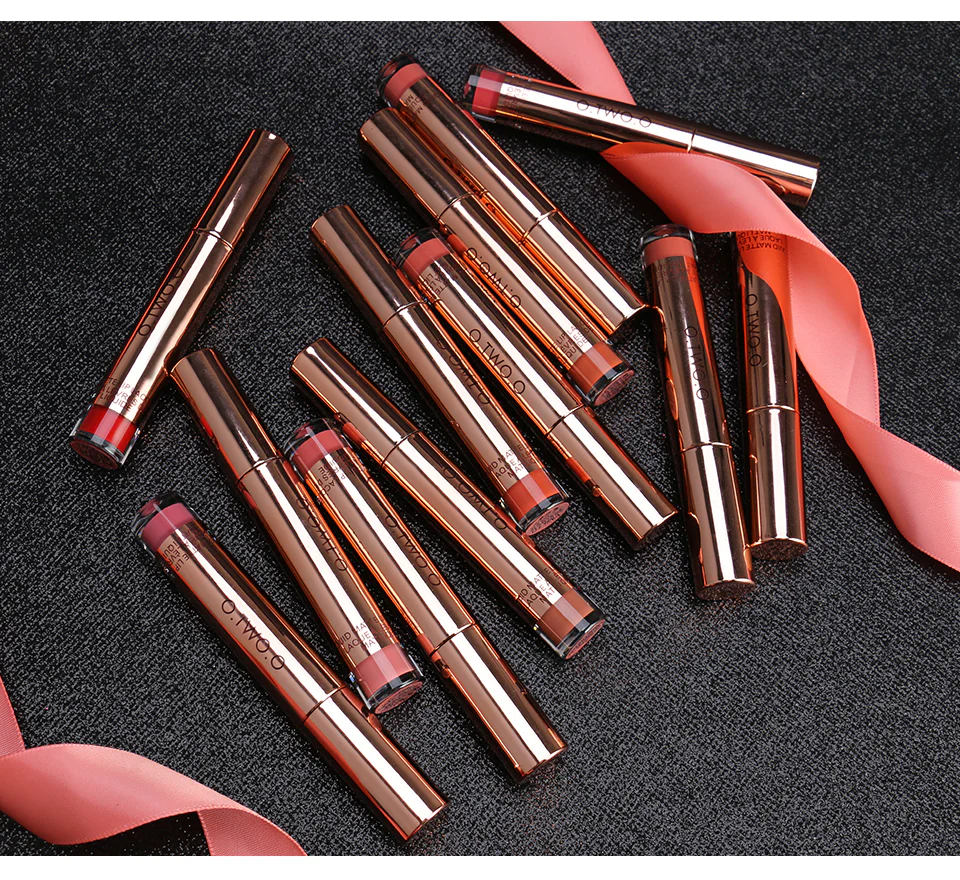 O.TWO.O High Pigment 12 Colors Matte Velvet Lip Gloss Cruelty Free Easy Wearing Nude Liquid Lipstick color #2 - Image 5