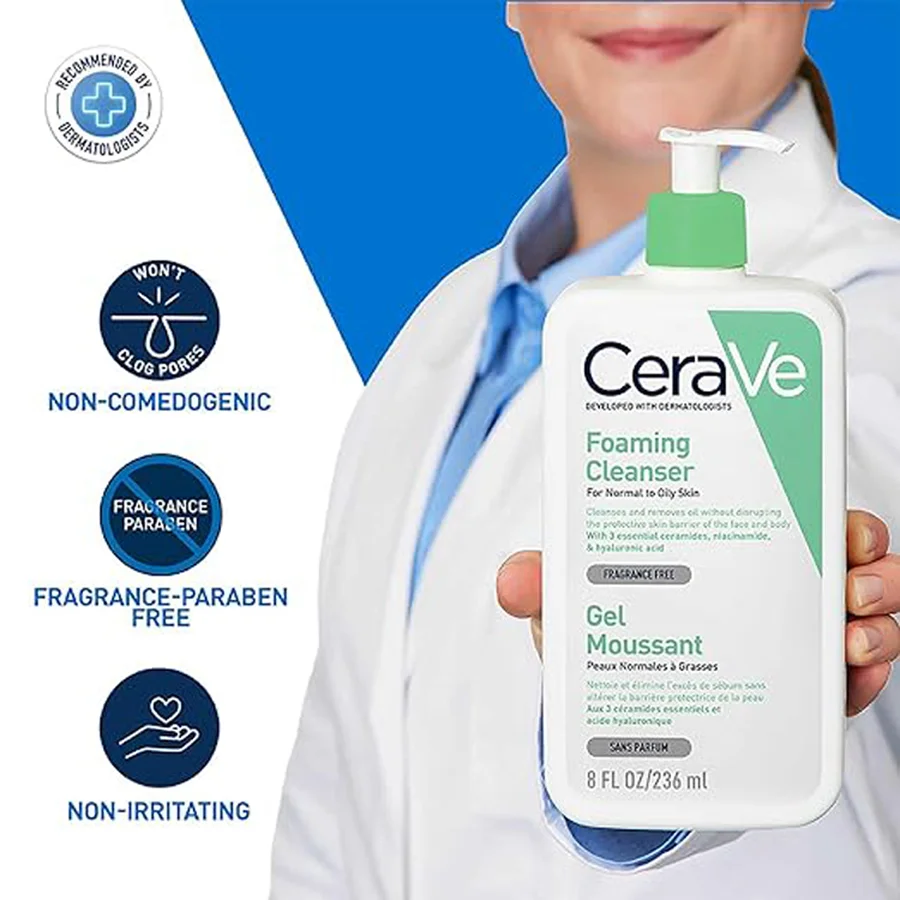 Cerave Foaming Cleanser Gel Moussant For Normal To Oily Skin - Image 2