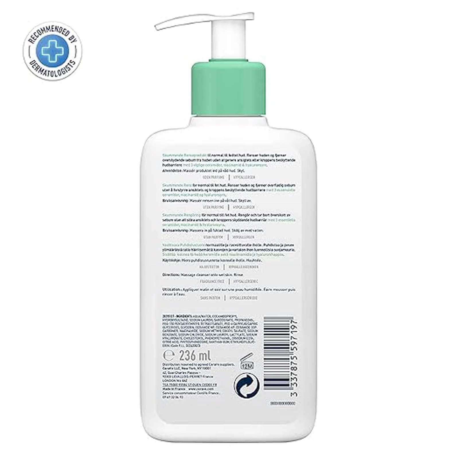 Cerave Foaming Cleanser Gel Moussant For Normal To Oily Skin - Image 4