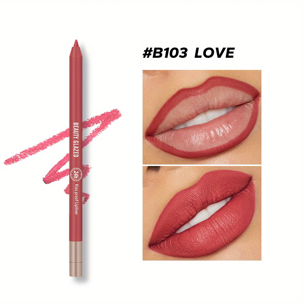 BEAUTY GLAZED 10 Colors Lip Liner Waterproof Matte Lip Pencil Color – B103 Love