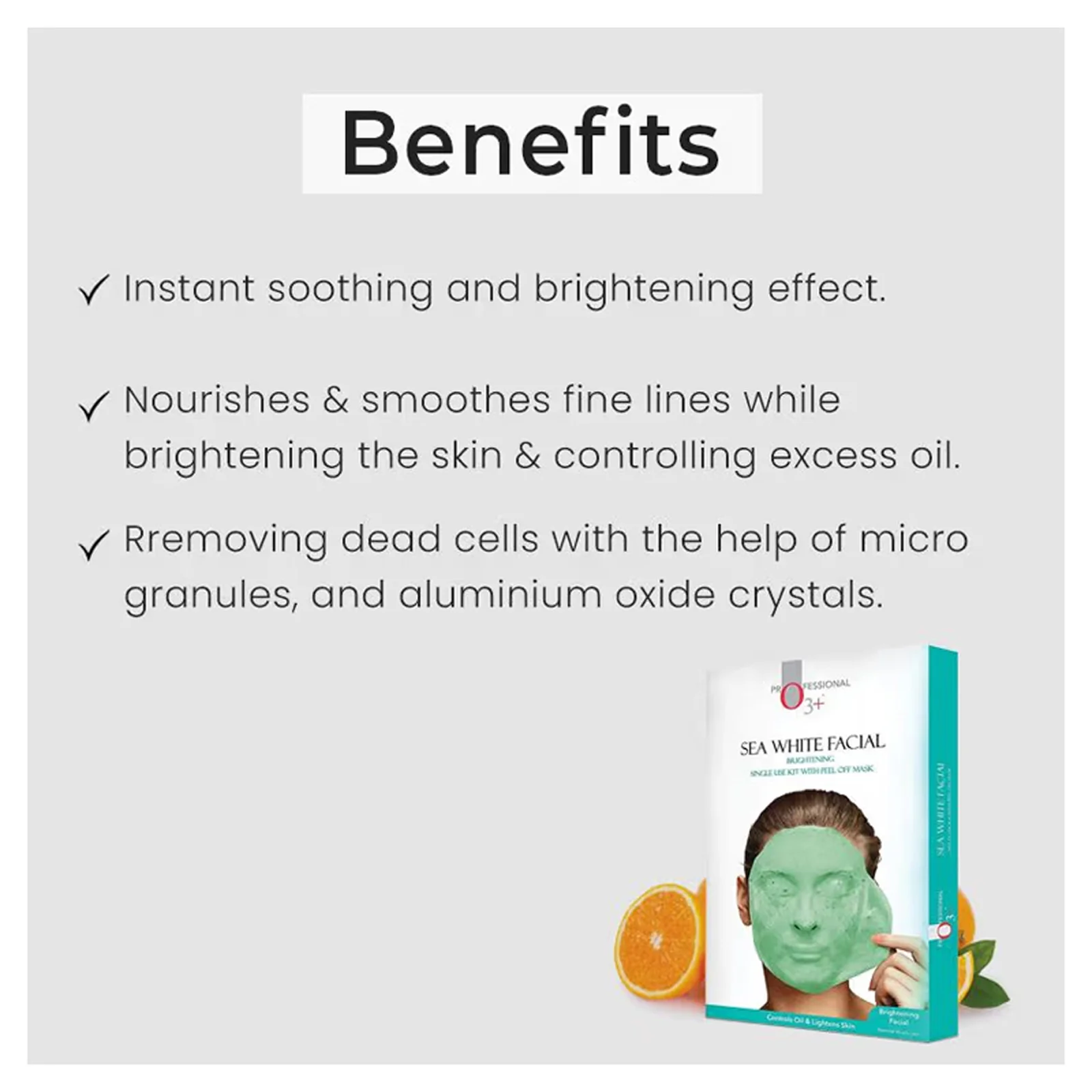 O3+ Sea White Facial Kit Brightening With Peel Off Mask 40G + 5Ml - Image 2