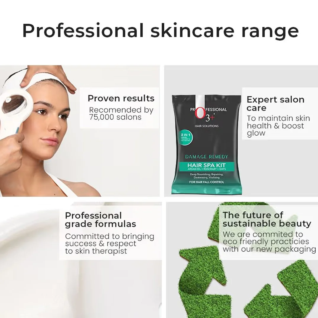 O3+ Damage Remedy Hair Spa Kit With Argan Oil Mask For Hair Fall Control(30G+30Ml) - Image 4
