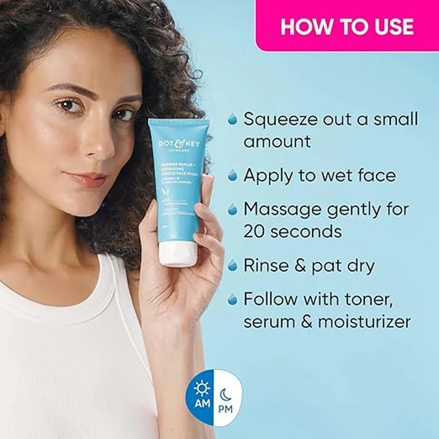 Dot & Key Barrier Repair Gentle Hydrating Face Wash 100ml - Image 3