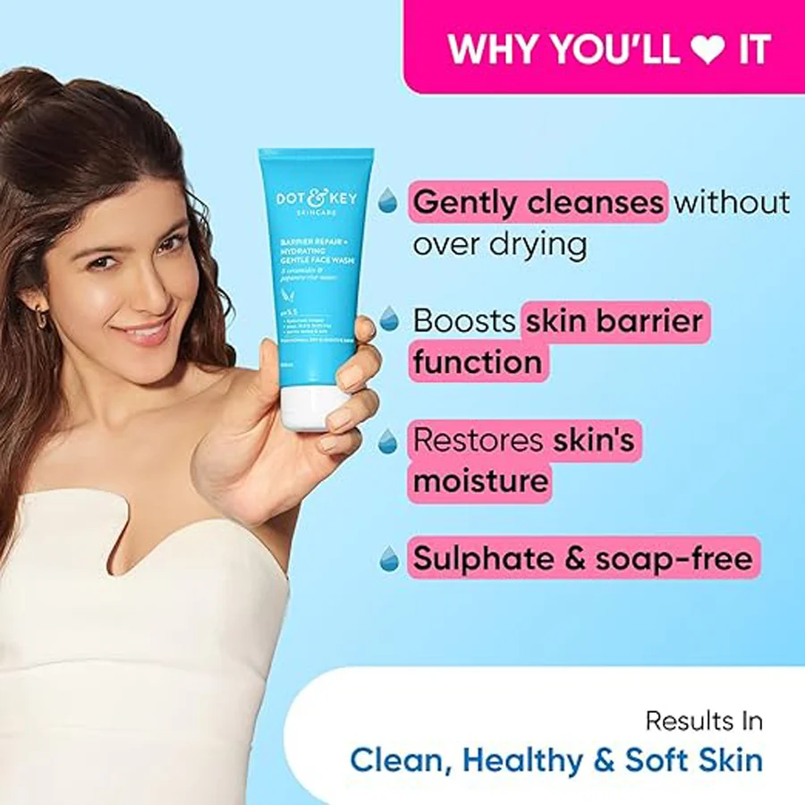 Dot & Key Barrier Repair Gentle Hydrating Face Wash 100ml - Image 4