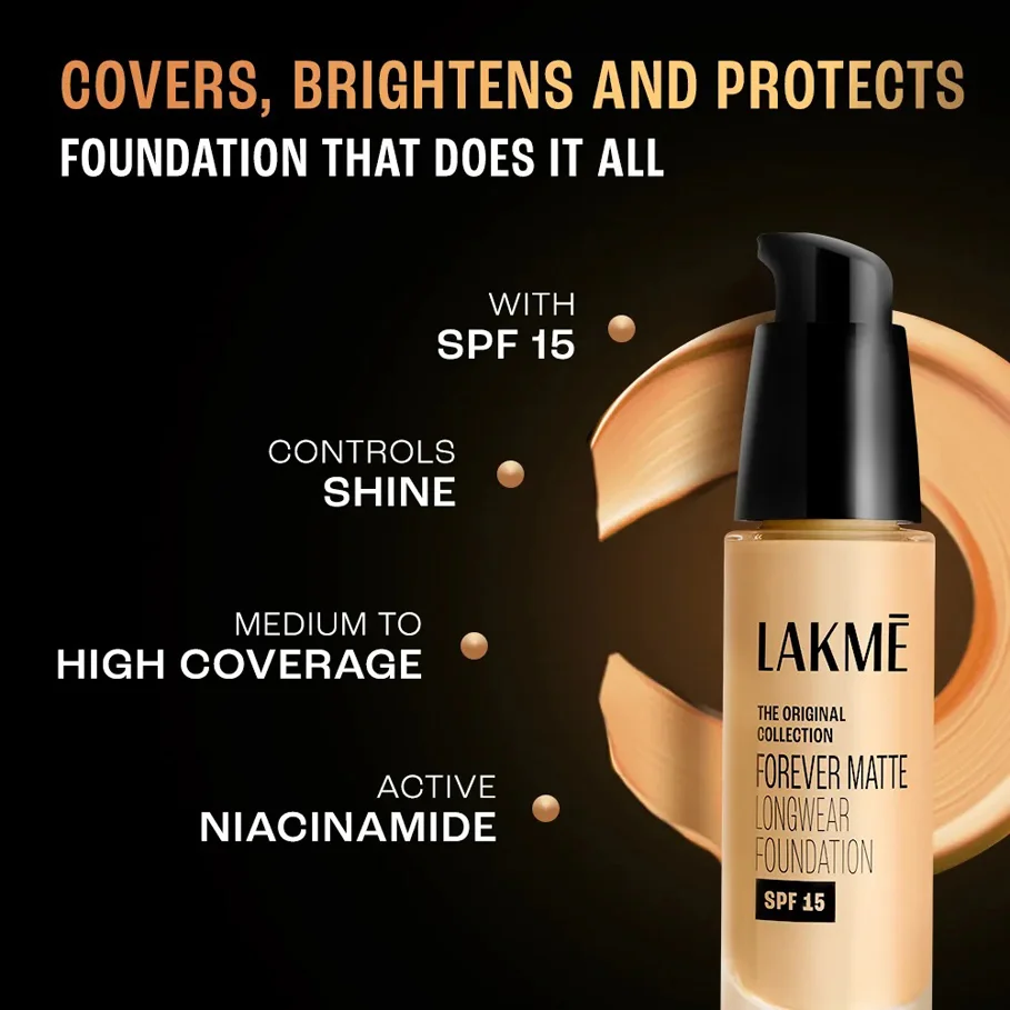 Lakme Forever Matte Longwear Foundation 25Ml COOL IVORY - Image 4