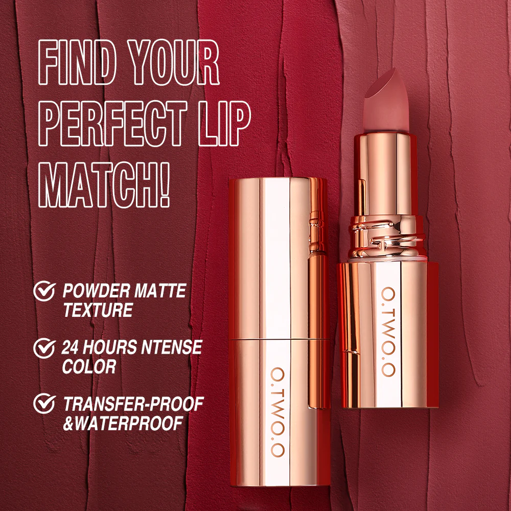 O.TWO.O Matte Finish Waterproof Long Wear Silky Lipstick Hot Sale in US Color – M14 - Image 2