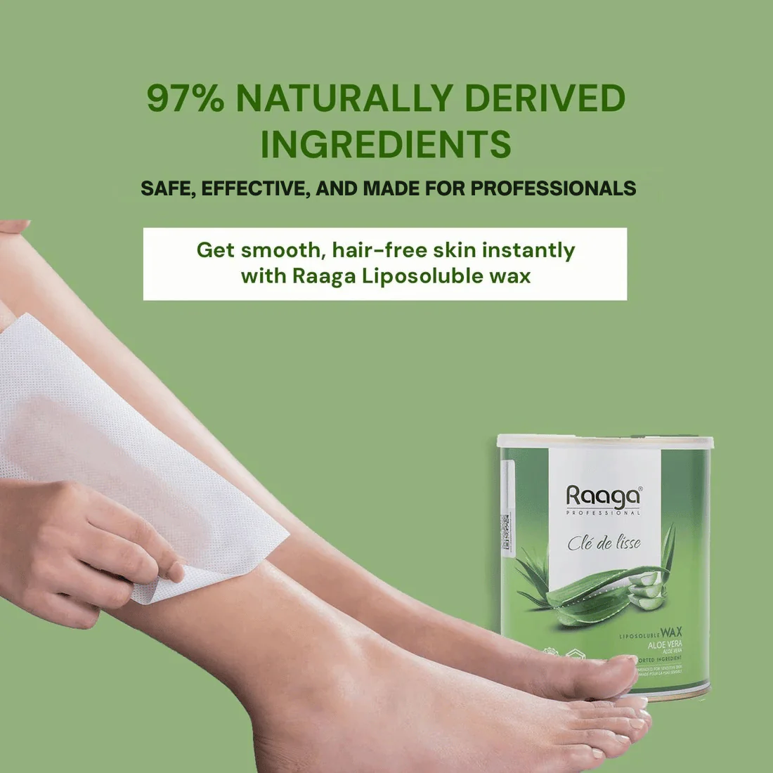 Raaga Professional Aloe Vera Liposoluble Body Wax | Dermatologically Tested, Colophony Free | For Sensitive Skin (800 ml) - Image 3