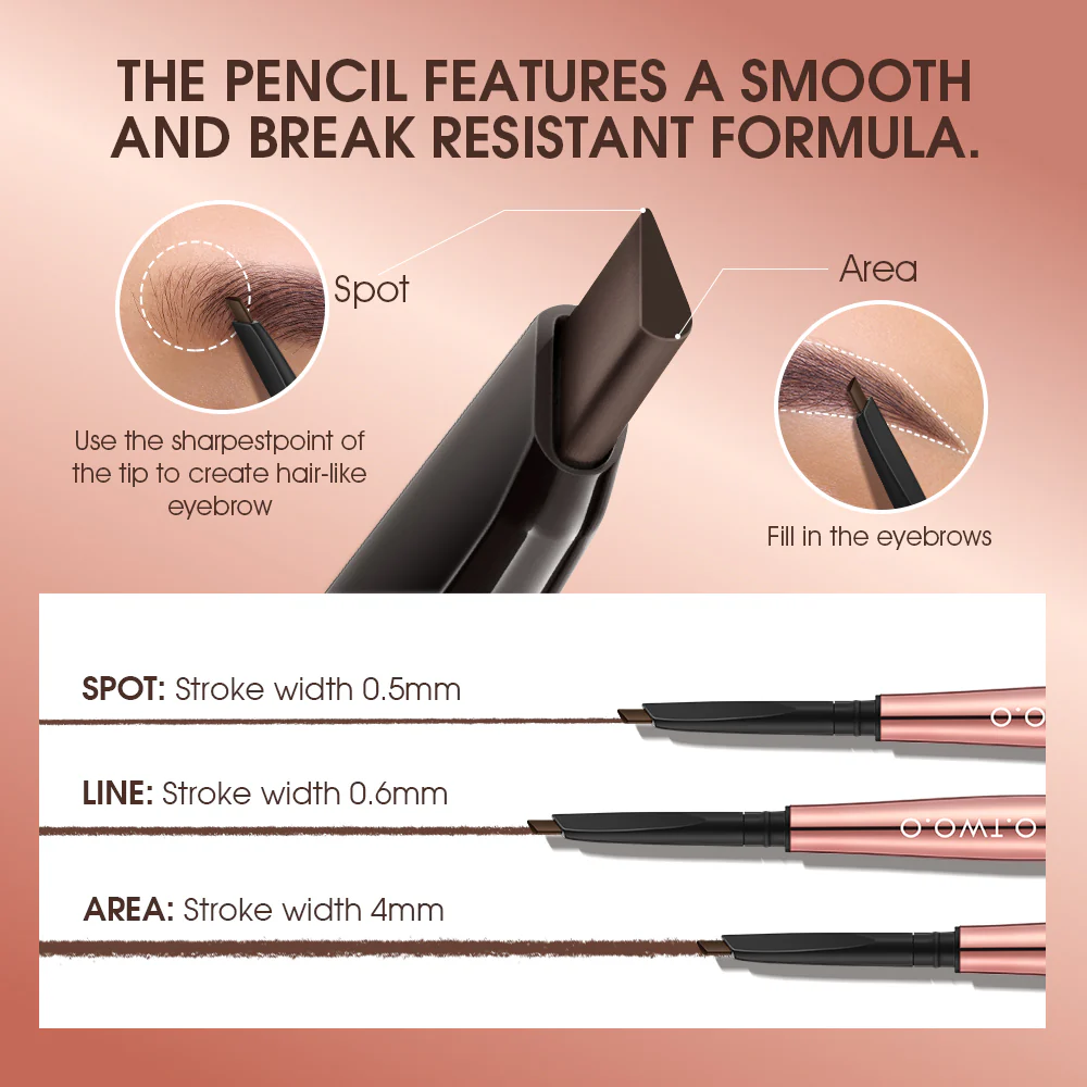 O.TWO.O 3 IN 1 Eyebrow Pen with Eyebrow scraper, brush, eyebrow pencil Color - 04 - Image 4