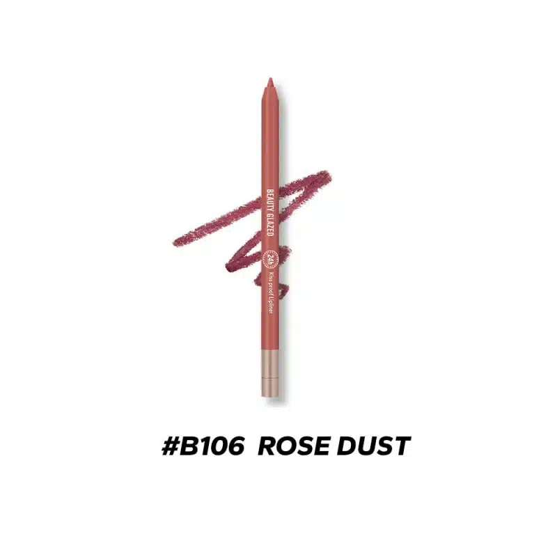 BEAUTY GLAZED 10 Colors Lip Liner Waterproof Matte Lip Pencil Color – B106 Rose Dust