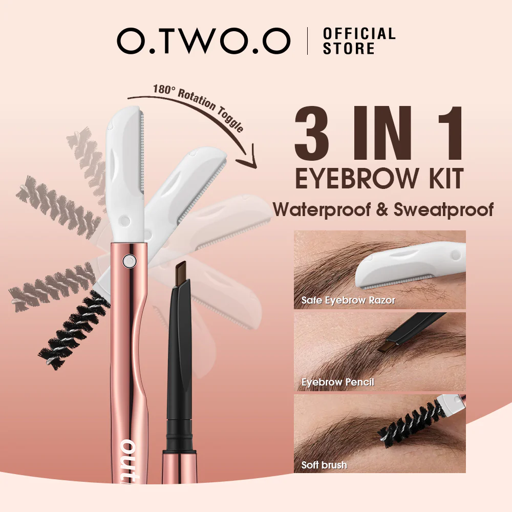 O.TWO.O 3 IN 1 Eyebrow Pen with Eyebrow scraper, brush, eyebrow pencil Color - 04 - Image 6