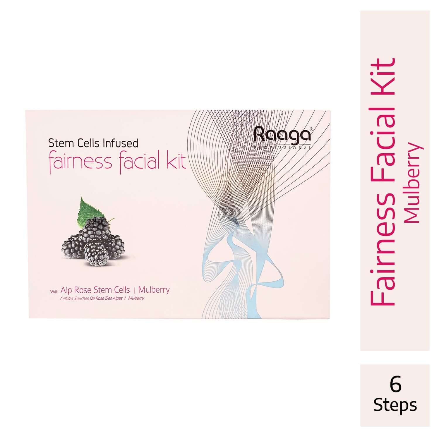 Stem Cells Infused Fairness 6 Step Facial Kit | Brightening Power of Mulberry and Alp Rose Stem Cells | Reduces Dark Spots | All Skin Types (61 gm)