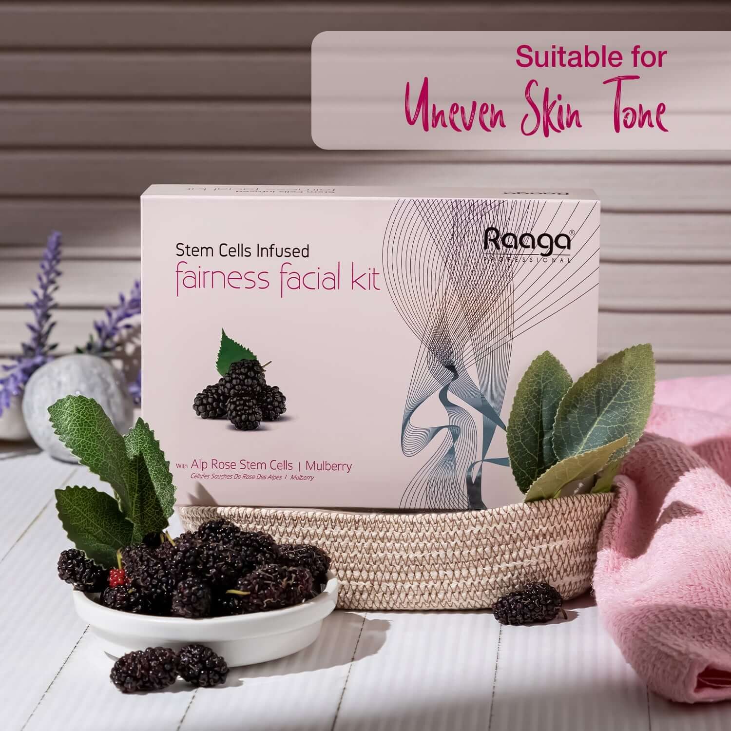 Stem Cells Infused Fairness 6 Step Facial Kit | Brightening Power of Mulberry and Alp Rose Stem Cells | Reduces Dark Spots | All Skin Types (61 gm) - Image 2