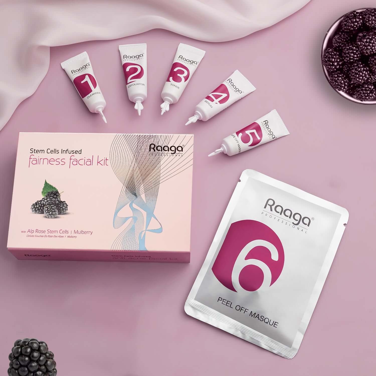 Stem Cells Infused Fairness 6 Step Facial Kit | Brightening Power of Mulberry and Alp Rose Stem Cells | Reduces Dark Spots | All Skin Types (61 gm) - Image 7