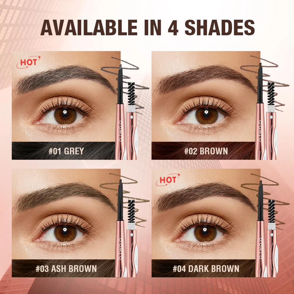 O.TWO.O 3 IN 1 Eyebrow Pen with Eyebrow scraper, brush, eyebrow pencil Color - 04 - Image 7