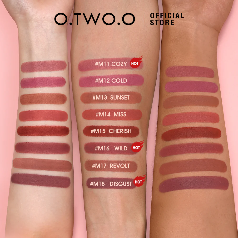 O.TWO.O Matte Finish Waterproof Long Wear Silky Lipstick Hot Sale in US Color – M12 - Image 6
