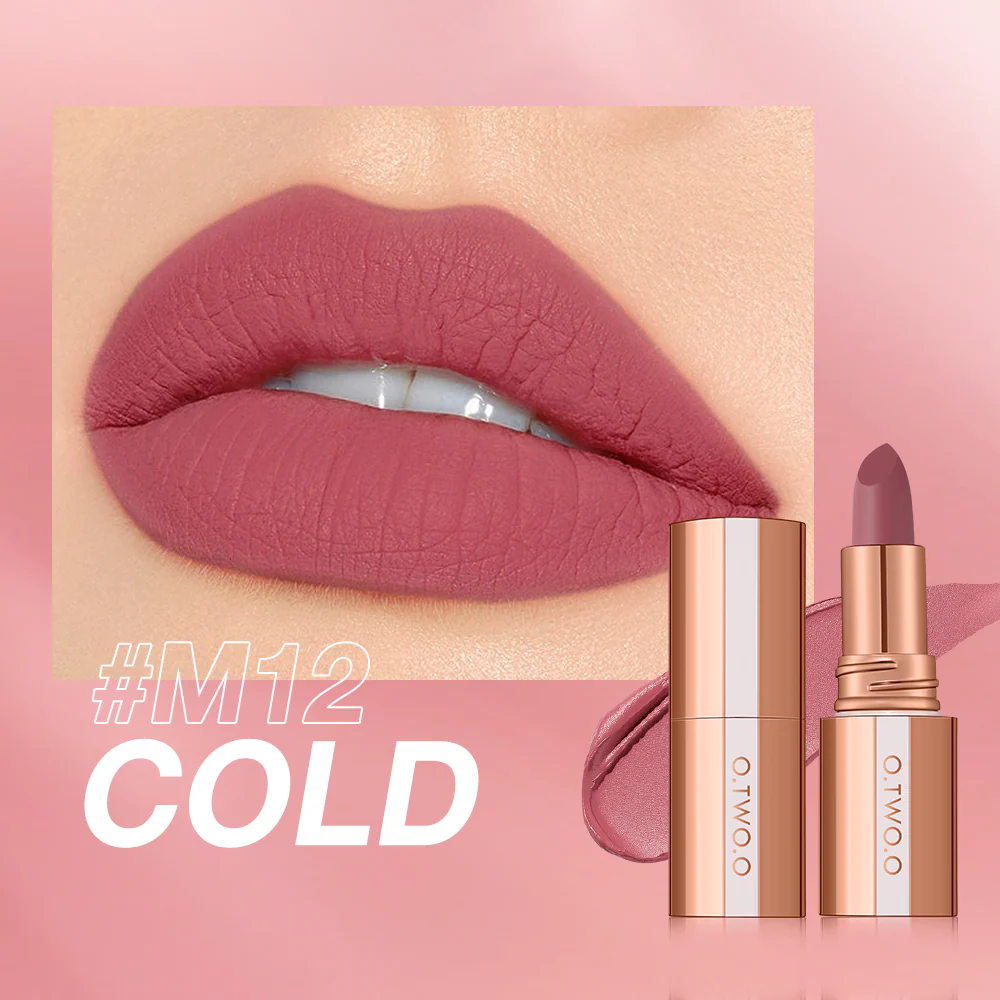 O.TWO.O Matte Finish Waterproof Long Wear Silky Lipstick Hot Sale in US Color – M12
