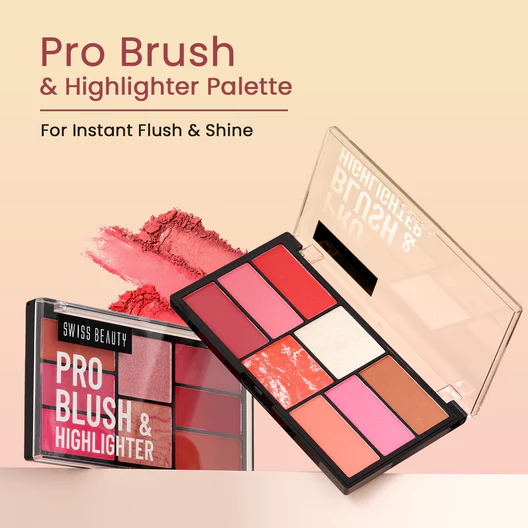 Pro Blush & Highlighter Palette - Multi-Color-04 - Image 2
