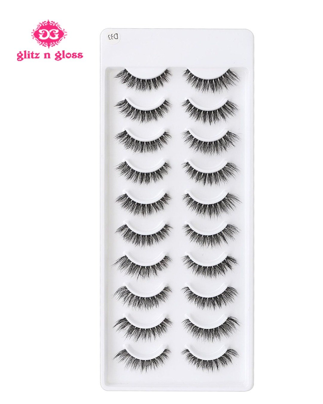 MYSTIQUE HAIR 10 PAIRS EYELASHES - D33