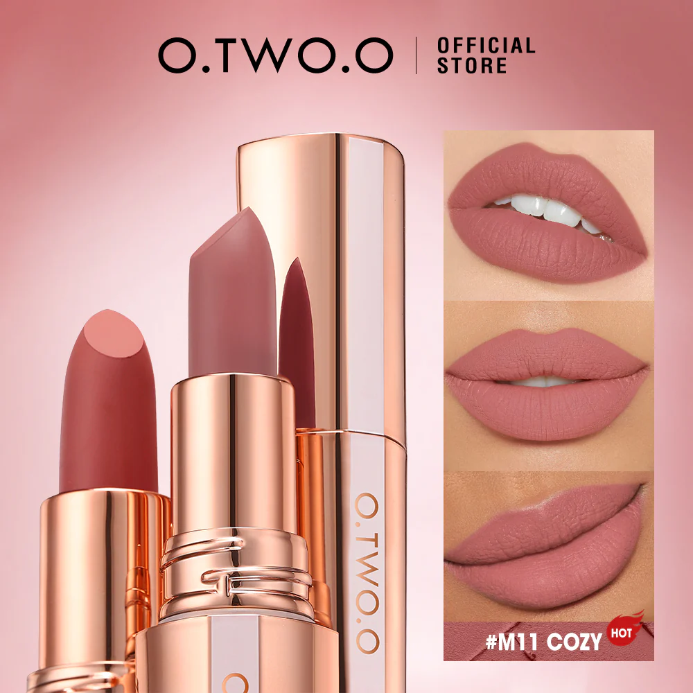 O.TWO.O Matte Finish Waterproof Long Wear Silky Lipstick Hot Sale in US Color – M17 - Image 10