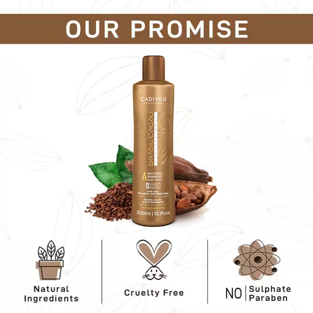 Cadiveu Brasil Cacau Anti Frizz Shampoo sulfate free (300ml) - Image 3