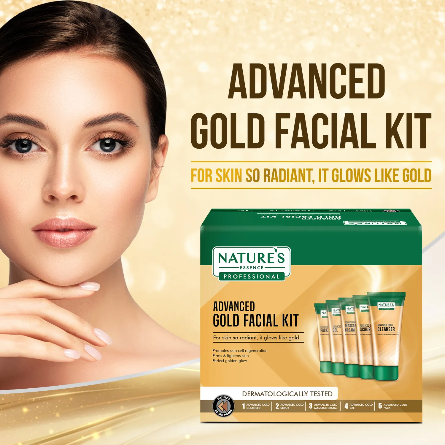 Nature's Essence Advanced Gold Facial Kit (250 gm) - Image 5