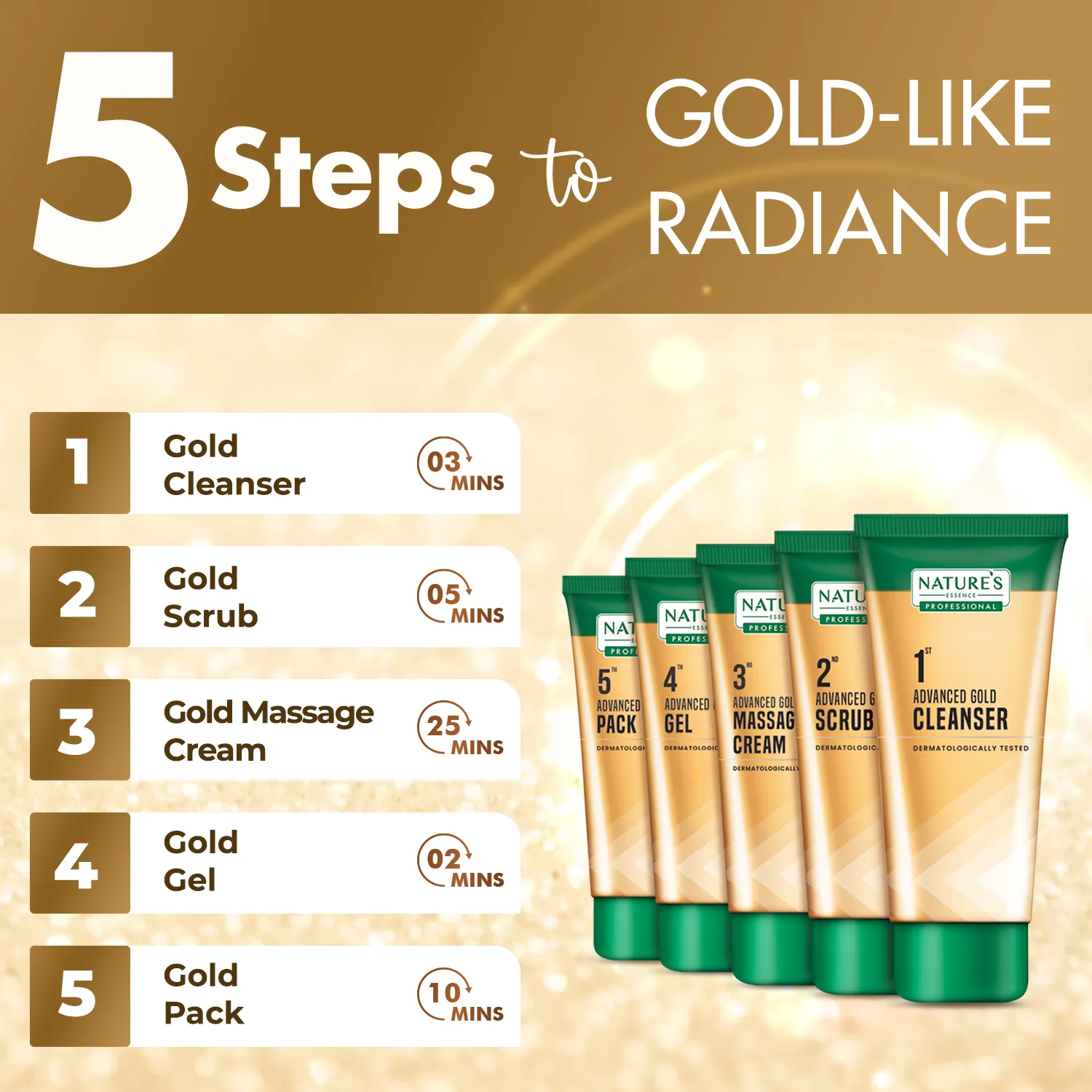 Nature's Essence Advanced Gold Facial Kit (250 gm) - Image 2