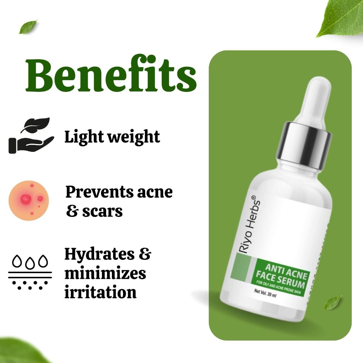 Anti Acne Clarifying Face Serum - Salicylic Acid & Glycolic Acid - Image 3